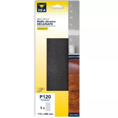 Maille abrasive 115 x 280 mm grain 120, lot de 2