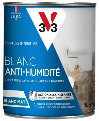 Peinture anti-humidité assainissante intérieur blanc mat V33 1 L
