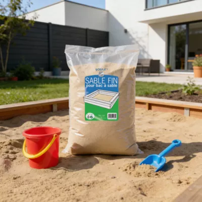 Sable fin blanc lavé et séché pour bac à sable - 15 kg, Soulet