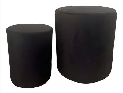 Lot 2 poufs encastrables rond Velvet noir