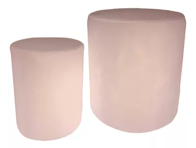 Lot 2 poufs encastrables rond Velvet rose