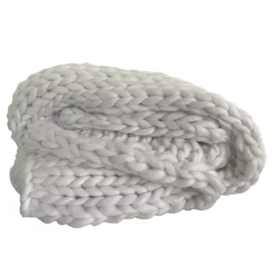 Plaid grosse maille cocon 150 x 200 cm blanc