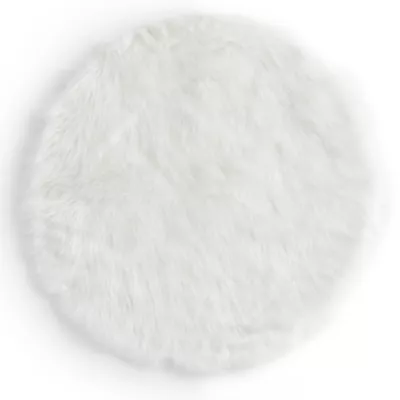 Tapis toucher doux blanc beige Ø90 x ep.3cm