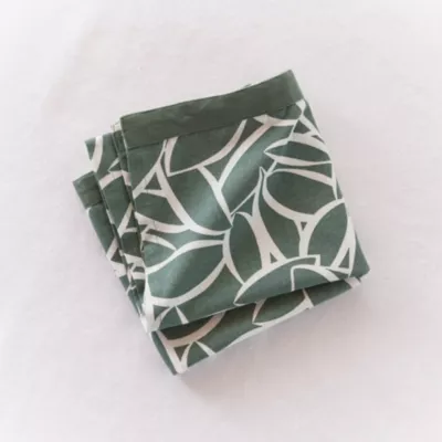 Torchons imprimé végétal vert et blanc l. 50 x L. 70 cm Guy Levasseur, 2 pièces
