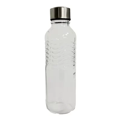 Bouteille en verre transparent H. 23 cm Guy Levasseur