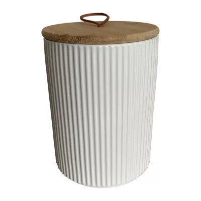 Boîte en céramique striée blanc avec couvercle 1,7 L Guy Levasseur