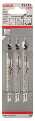 3 lames scie sauteuse T234X HCS Bosch 65mm