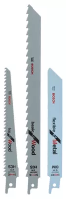 Image principale de 3 lames scie sabre Bosch pour bois et métal