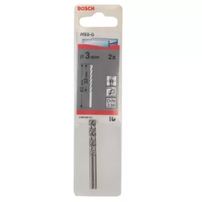 Image principale de Foret métal (x2) - dimensions Ø.3 x L.33 mm - emmanchement Universel - Bosch Professionnelle