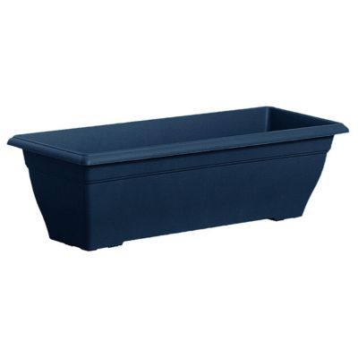 Jardinière Prisca en plastique noir violine long.50 cm