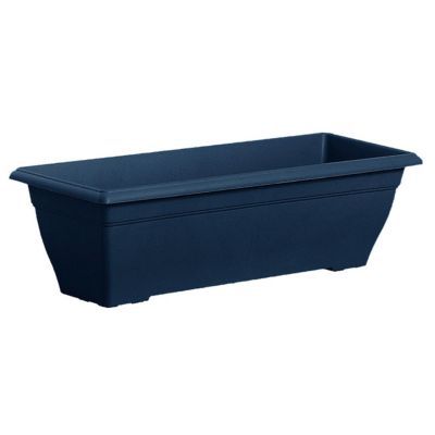 Jardinière Prisca en plastique noir violine long.60 cm