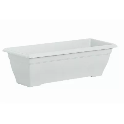 Jardinière Prisca en plastique blanc long.50 cm