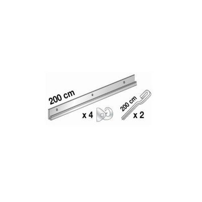 Kit cimaise en aluminium argenté, 2m.