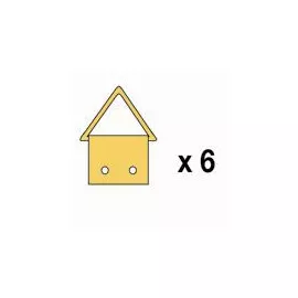 Lot de 6 attaches triangulaires 9 mm + 12 clous, coloris : Laiton.