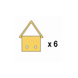 Attache triangulaire 11 mm avec 12 clous, coloris : Laiton vendue par 6 pièces