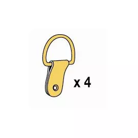 Attache étrier simple 15 mm + fixations, coloris Laiton. vendue par 4 pièces