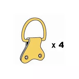 Attache étrier double 20 mm + fixations, coloris : Laiton. vendue par 4 pièces