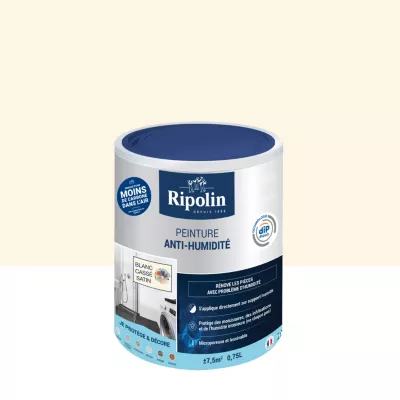 Peinture anti-humidité intérieur satin blanc cassé Ripolin 0,75L