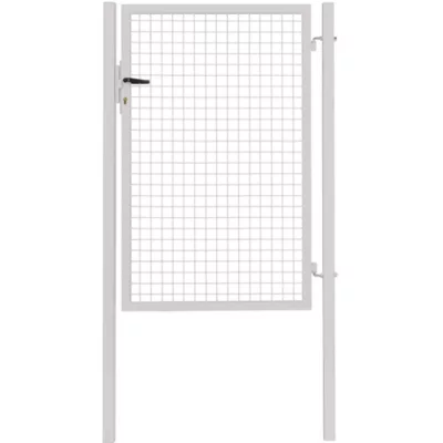 Portillon pour cloture grillagée Garden+ blanc l. 105 x H.150 cm