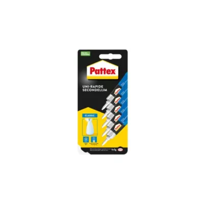 Colle Uni-Rapide Cyanoacrylate Pattex 2g - Lot de 5 pièces