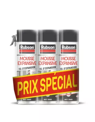 Mousse expansive Rubson Power Multi-Usages 500ml, lot de 3