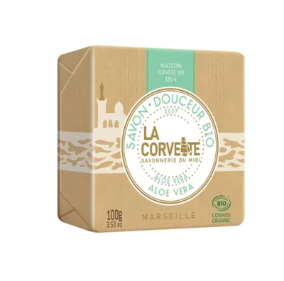 Savon douceur bio La Corvette Savonnerie du midi aloe vera 100g