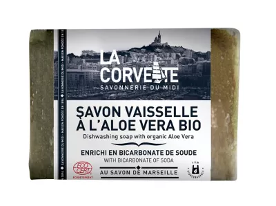 Savon vaisselle à l'aloe vera bio au savon de Marseille La Corvette Savonnerie du midi 200 g