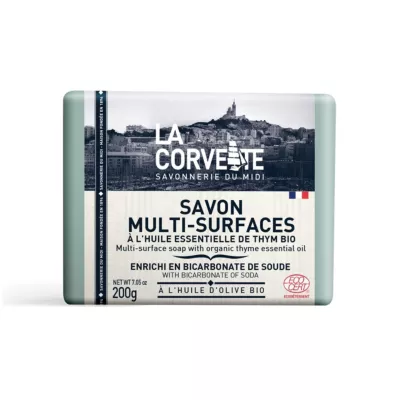 Savon solide ECOCERT multi-surfaces parfumé à l'huile essentielle de thym bio La Corvette 200g