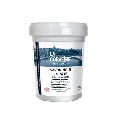 Savon noir La Corvette Savonnerie du midi en pâte à l’huile de lin 1kg