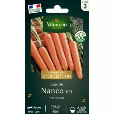 Carotte Nanco HF1 en graines Vilmorin