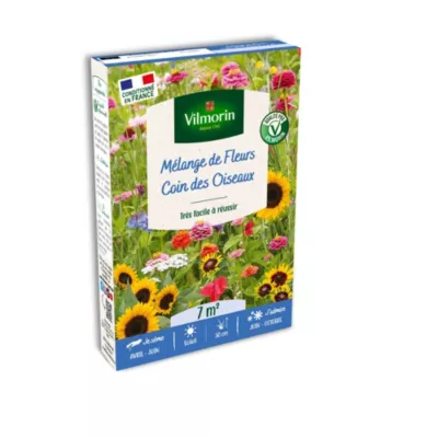 Graines mélange de fleurs coin des oiseaux Vilmorin 7m²