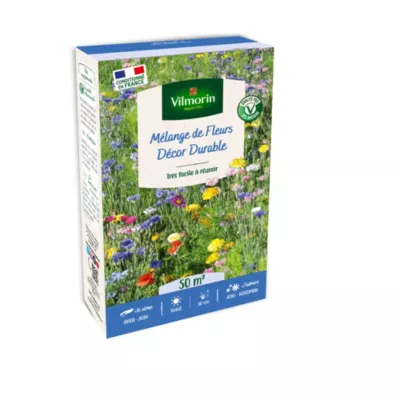 Graines mélange de fleurs décor durable Vilmorin 50m²