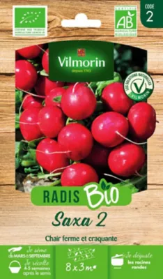 Graines de radis variété "Saxa 2" Vilmorin semis de mars à septembre