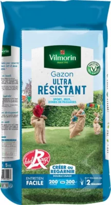Gazon ultra résistant 5 kg 2 en 1 Vilmorin