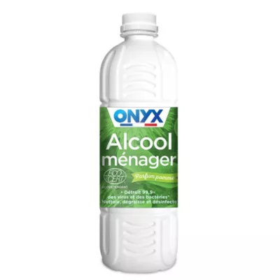 Alcool ménager pour métal, bois, tissus, vitres parfum pomme Onyx bricolage 1L