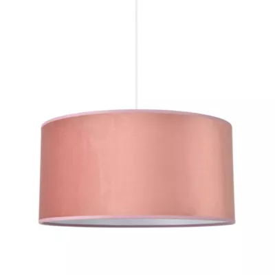 Abat-jour tambour cylindre l.38 x H.19 cm velours rose Corep
