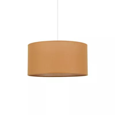 Abat-jour tambour cylindre l.38 x H.19 cm coton caramel Corep