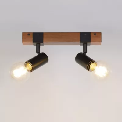 Réglette spot 2 lumières E27 40W Corep Aalto noir L.30 x H.9.5x P.12,5 cm