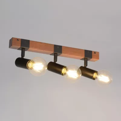 Réglette spot 3 lumières E27 40W Corep Aalto noir L.44 x H.9.5 x P.12,5 cm
