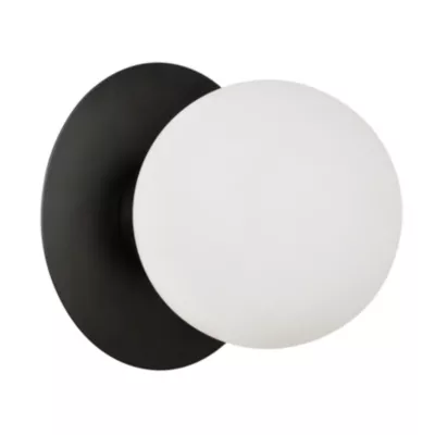 Applique murale ronde en verre et métal noir Ø20cm G9 IP20 33W Corep