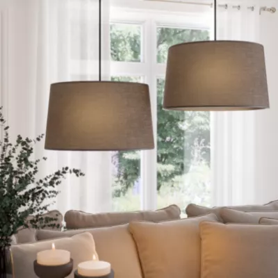 Abat-jour tambour marron khao Ø45cm Corep