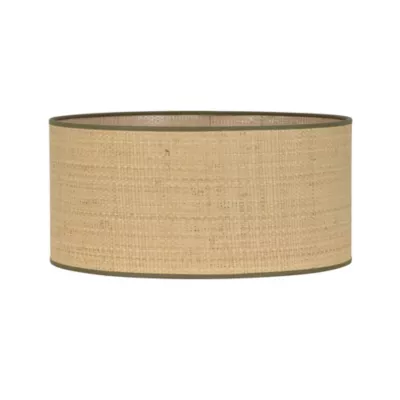 Abat-jour cylindre en rafia et tissu kaki Ø40cm Corep