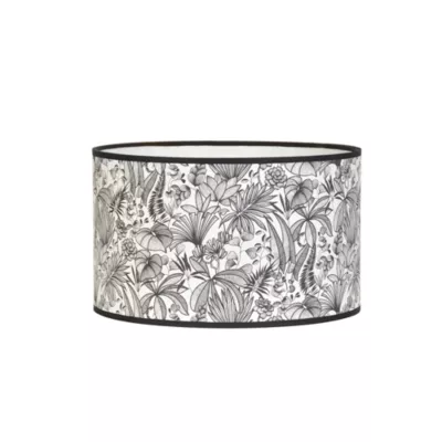 Abat-jour cylindre imprimé feuillage java noir et blanc Ø30cm Corep