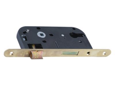 Serrure à encastrer avec cylindre Bricard bout rond noir axe 45 mm