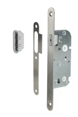 Serrure à encastrer monopoint axe 40 - Pêne aimanté - Entraxe 70 mm - Pour porte de salle de bains et toilettes