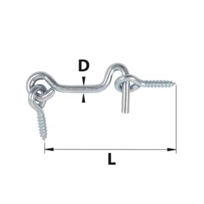 Crochet de contrevent Ø5 L.120 mm + piton acier Afbat