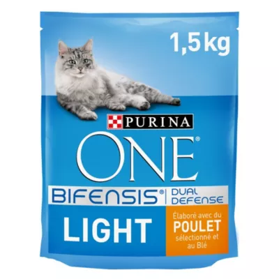 Croquettes pour chat One Light poulet et blé 1,5kg
