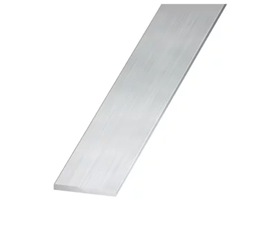 Plat aluminium brut effet argenté 20 x 2 mm, L. 2 m