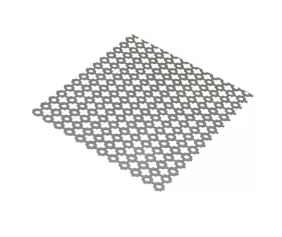 Tôle perforée trèfle acier brut Ep. 1 mm, 100 x 50 cm