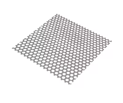 Tôle perforée rond acier brut Perforation 8 mm, 100 x 50 cm